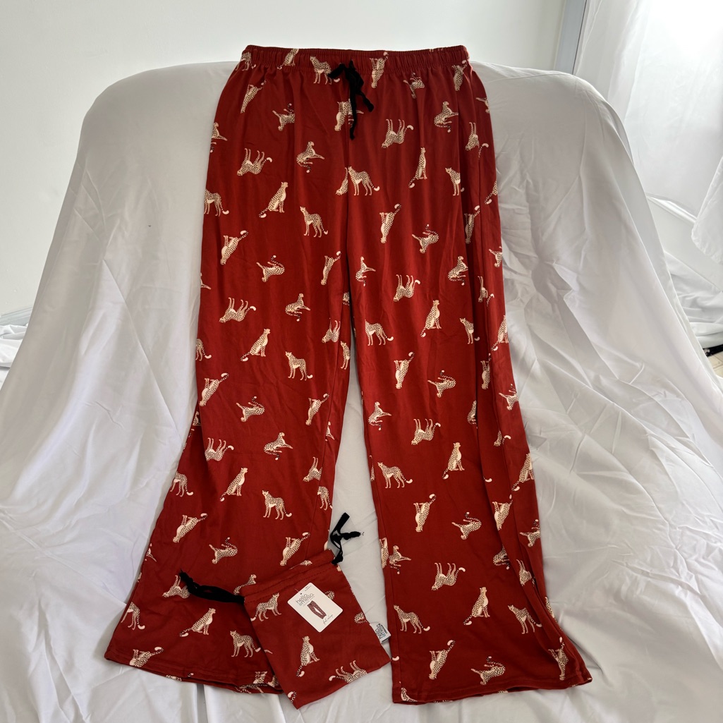 Yellow Mellow Cheetah Print Pajama Pants Os Nwot